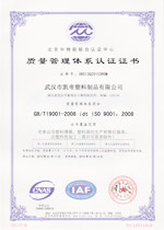 凱帝塑料：2008質量體系認證證書
